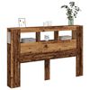 vidaXL T&ecirc;te de lit &agrave; LED vieux bois 160x18,5x103,5cm bois d'ing&eacute;nierie