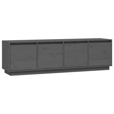 vidaXL Meuble TV Gris 156x37x45 cm Bois de pin massif