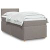 vidaXL Sommier &agrave; lattes de lit avec matelas Taupe 90x200 cm Tissu