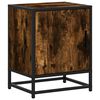 vidaXL Table de chevet ch&ecirc;ne fum&eacute; 40x31x50 cm bois d'ing&eacute;nierie m&eacute;tal