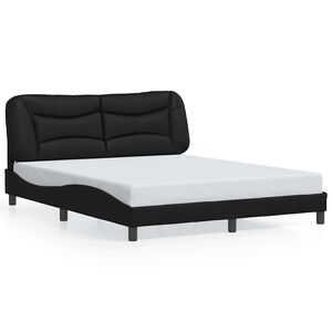 vidaXL Cadre de lit sans matelas Hvar noir 160x200 cm similicuir
