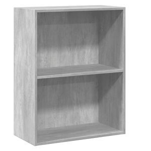 vidaXL Biblioth&egrave;que &agrave; 2 niveaux gris b&eacute;ton bois d'ing&eacute;nierie