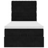 vidaXL Cadre de lit ottoman avec matelas noir 90x190 cm velours