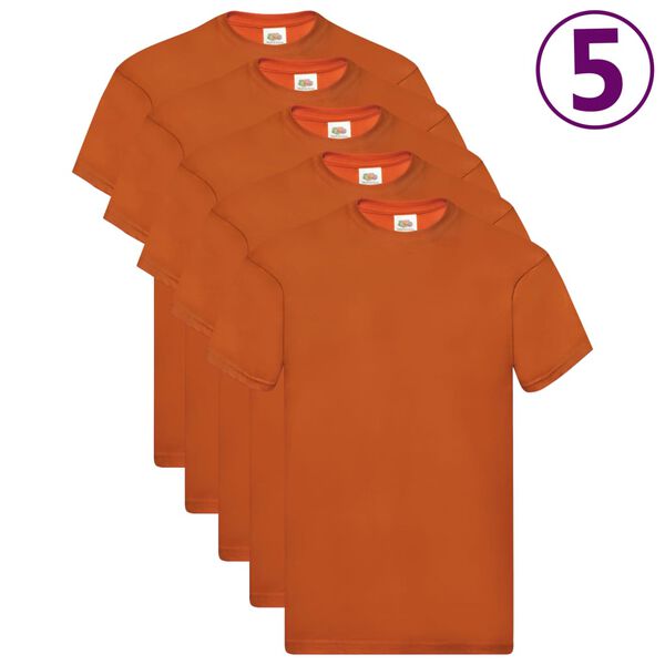 Fruit of the Loom T-shirts originaux 5 pcs Orange L Coton