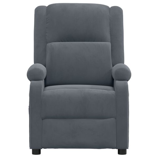 vidaXL Fauteuil inclinable Gris fonc&eacute; Velours