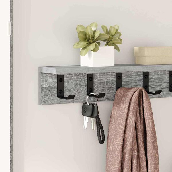 vidaXL Porte-manteau mural Gris Sonoma 60 x 10,5 x 10,5 cm