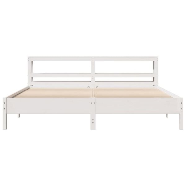 vidaXL Cadre de lit sans matelas blanc 180x200 cm bois massif de pin