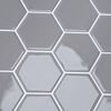 vidaXL Carreau hexagonal 50 pcs Gris 30 x 30 cm Polyur&eacute;thane et PET