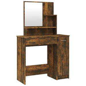 vidaXL Coiffeuse avec miroir Ch&ecirc;ne fum&eacute; 86,5x35x136 cm