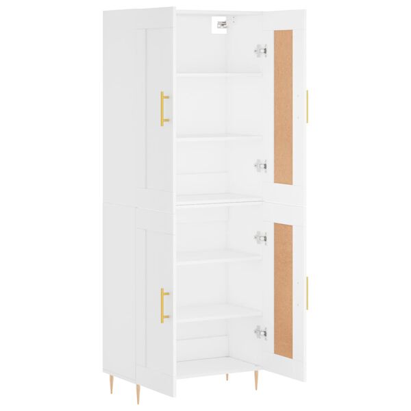 vidaXL Buffet haut Blanc 69,5x34x180 cm Bois d'ing&eacute;nierie