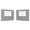 vidaXL Mur de tente de f&ecirc;te 2 pc 300 x 195 cm Gris clair PE et acier
