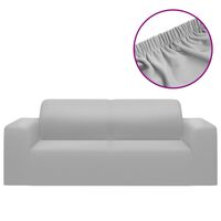 vidaXL Housse extensible de canapé 2 places Gris Jersey de polyester