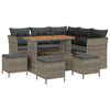 vidaXL Ensemble de canap&eacute; de jardin 9 pcs Gris polyrotin