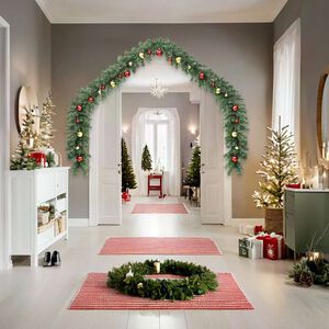 vidaXL Guirlande de No&euml;l d&eacute;cor&eacute;e avec boules et lumi&egrave;res LED 10 m