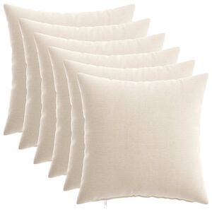 vidaXL Coussin 6 pc HEERLEN Cr&egrave;me 30 x 30 cm Tissu Chenille