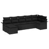 vidaXL Ensemble de canap&eacute; de jardin avec stockage 7 pcs Noir polyrotin