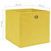 vidaXL Bo&icirc;tes de rangement 4 pcs Tissu intiss&eacute; 28x28x28 cm Jaune