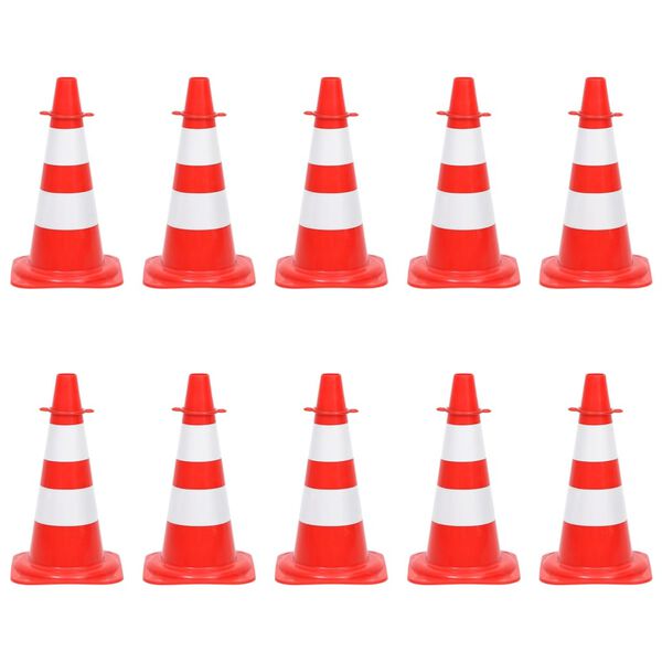 vidaXL Ensemble de cônes avec 10 m de chaîne Rouge et blanc