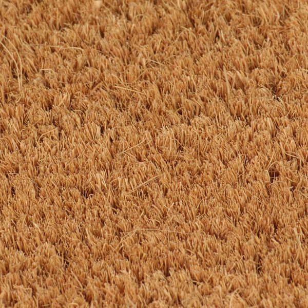 vidaXL Tapis de porte naturel demi-rond 60x90cm fibre de coco touffet&eacute;