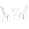 vidaXL Ensemble bistro de jardin 3 pcs Blanc Aluminium