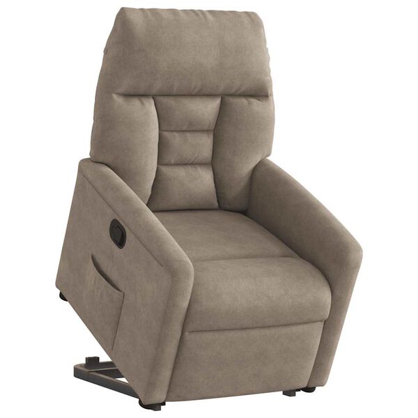 vidaXL Fauteuil inclinable taupe tissu microfibre