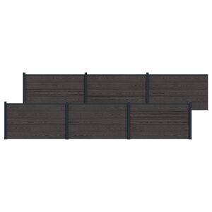 vidaXL Panneau de cl&ocirc;ture 6 pcs WPC et Aluminium Noir