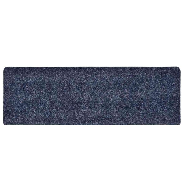 vidaXL Tapis d'escalier autocollants 30 pièces 65 x 21 x 4 cm Bleu Bord rectangulaire