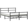 vidaXL Cadre de lit m&eacute;tal sans matelas avec pied de lit noir 160x200cm