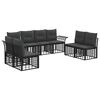 vidaXL Ensemble de canap&eacute;s d'ext&eacute;rieur 8 pc Noir et Gris fonc&eacute;