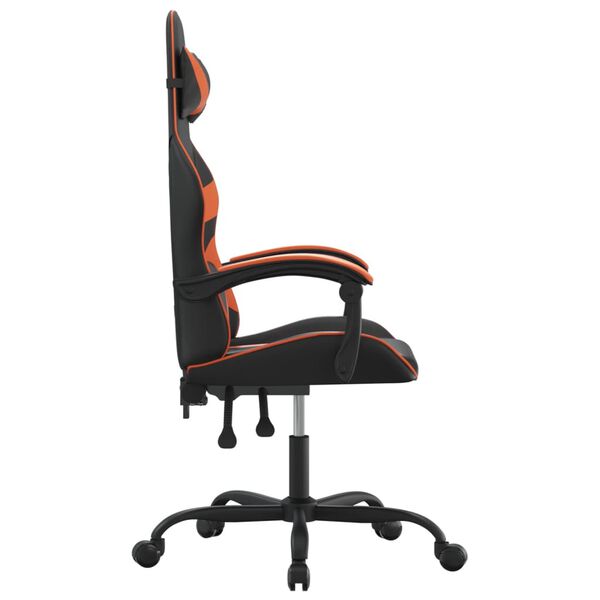 vidaXL Chaise de jeu Noir et orange Similicuir