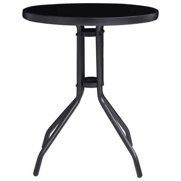 vidaXL Ensemble de bistro 3 pcs noir et anthracite