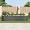 vidaXL Lit sur&eacute;lev&eacute; de jardin 400x80x81 cm Acier galvanis&eacute; Gris