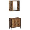 vidaXL Ensemble de mobilier de salle de bain avec &eacute;tag&egrave;re 4 pcs Marron