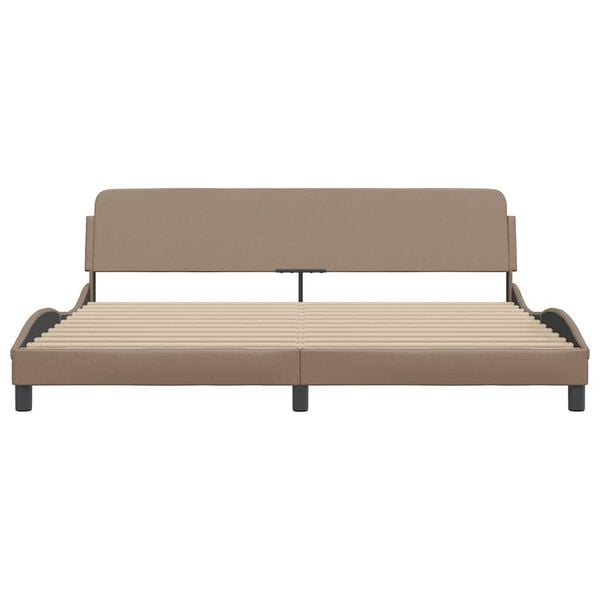 vidaXL Cadre de lit Dover cappuccino 200x200 cm similicuir