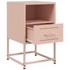 vidaXL Tables de chevet 2 pcs rose 36x39x60,5 cm acier