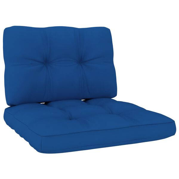 vidaXL Chaise de jardin avec coussins bleu royal Bois de pin impr&eacute;gn&eacute;
