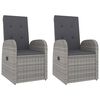 vidaXL Ensemble de salon de jardin 3 pcs gris poly rotin et acacia