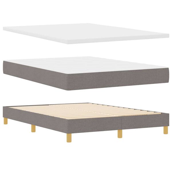 vidaXL Lit &agrave; ressorts avec matelas Taupe 160 x 200 cm tissu