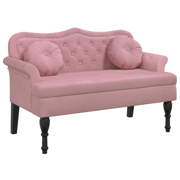 vidaXL Banc avec coussins rose 120,5x65x75 cm velours