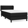 vidaXL Sommier &agrave; lattes de lit avec matelas Noir 90x200 cm Tissu