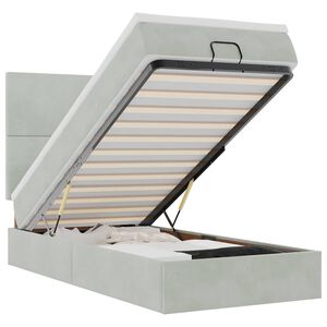 vidaXL Cadre de lit ottoman et matelas gris clair 90x200 cm velours