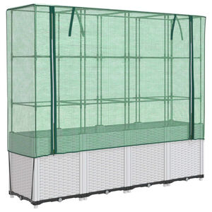 vidaXL Jardini&egrave;re sur&eacute;lev&eacute;e avec housse aspect rotin 160x40x153 cm