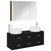 vidaXL Ensemble de mobilier de salle de bain 4 pc Ch&ecirc;ne noir