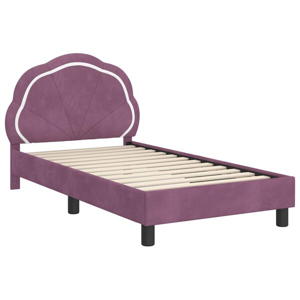 vidaXL Cadre de lit pour enfants avec t&ecirc;te de lit Violet 80 x 160 cm
