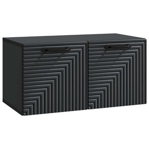 vidaXL Meuble TV mural Noir 59,5 x 31 x 30 cm Bois d'ing&eacute;nierie