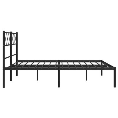 vidaXL Cadre de lit métal sans matelas avec tête de lit noir 120x200cm