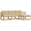 vidaXL Ensemble de canap&eacute;s d'ext&eacute;rieur 4 pc Blanc et Beige Polyester