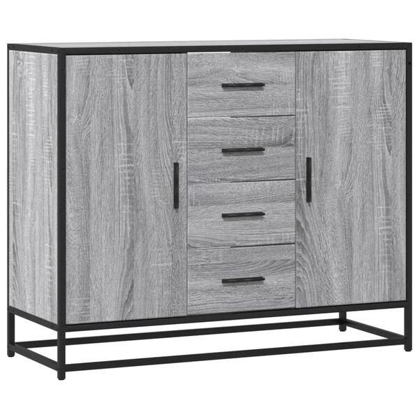 vidaXL Buffet sonoma gris 92x35x76 cm bois d'ingénierie