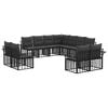vidaXL Ensemble de canap&eacute;s d'ext&eacute;rieur 11 pc Noir et Gris fonc&eacute;