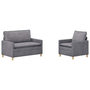 vidaXL Ensemble de Canap&eacute;s 2 pcs Gris clair Polyester